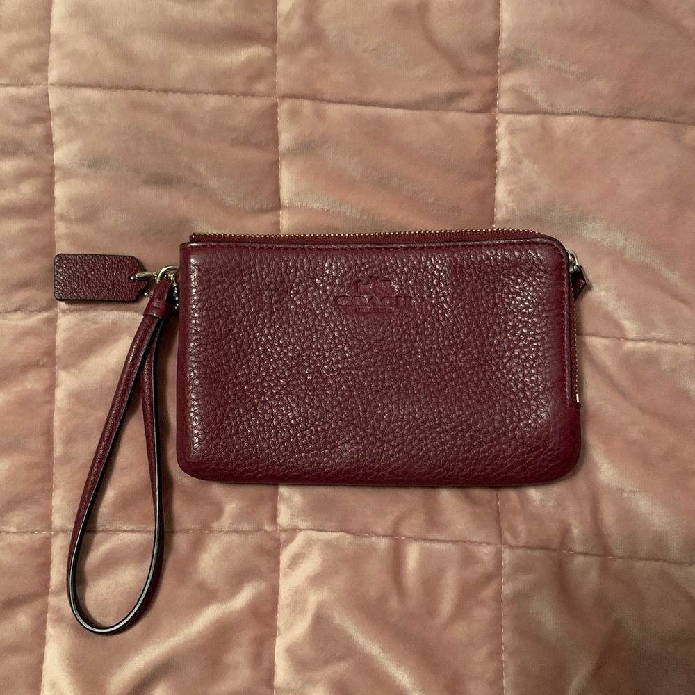Coach Burgundy Wristlet
